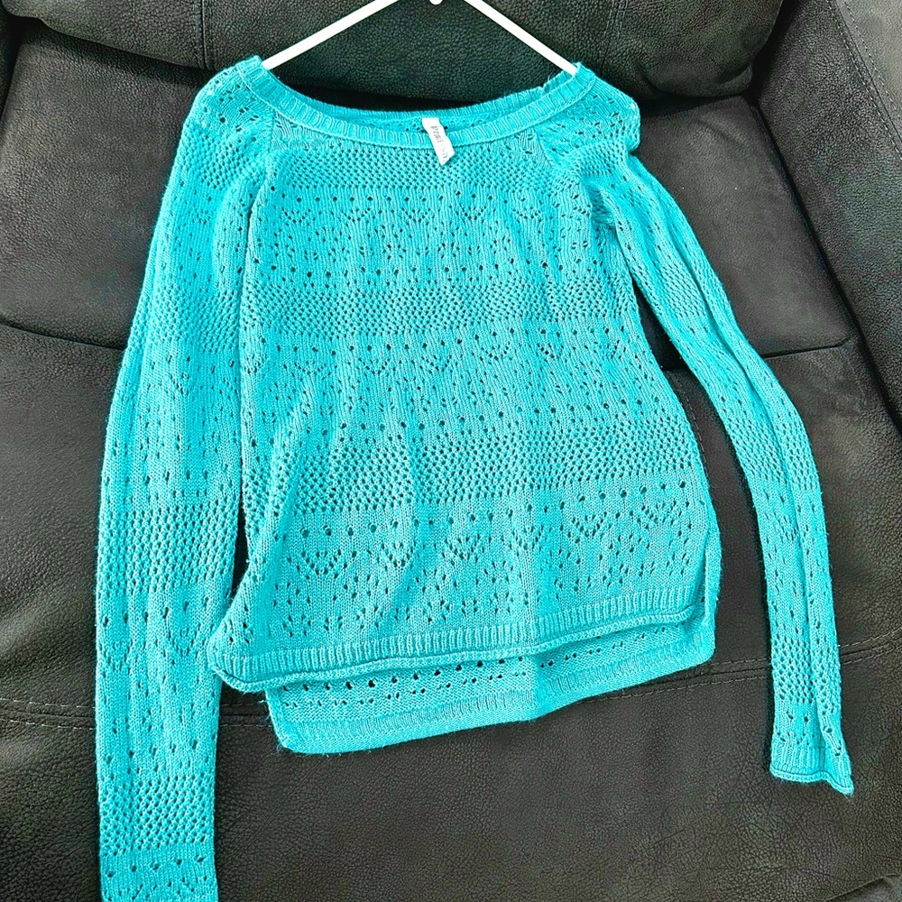Aeropostale Turquoise Crew Neck Sweater
